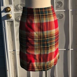 Chadwick’s Plaid Pencil Skirt Classic Fall 90’s